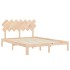 Estructura de cama con cabecero madera maciza 140x190