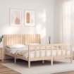 Estructura de cama con cabecero madera maciza 160x200 cm