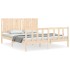 Estructura de cama con cabecero madera maciza 160x200