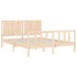 Estructura de cama con cabecero madera maciza 160x200