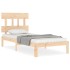 Estructura de cama con cabecero madera maciza 100x200