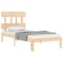 Estructura de cama con cabecero madera maciza 100x200