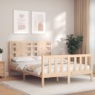 Estructura de cama con cabecero madera maciza 120x200 cm