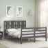 Estructura de cama con cabecero madera maciza gris 140x190