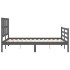 Estructura de cama con cabecero madera maciza gris 140x190