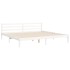 Estructura de cama con cabecero madera maciza blanco 200x200