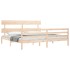 Estructura de cama con cabecero madera maciza 200x200