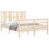 Estructura de cama con cabecero madera maciza 140x200