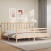 Estructura de cama con cabecero madera maciza 200x200 cm