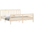 Estructura de cama con cabecero madera maciza 200x200