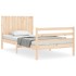 Estructura de cama con cabecero madera maciza 100x200