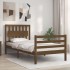 Estructura cama con cabecero madera maciza marrón miel