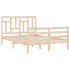 Estructura de cama con cabecero madera maciza 120x200