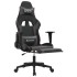 Silla gaming con reposapiés cuero sintético negro