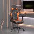 Silla gaming con reposapiés cuero sintético negro