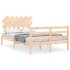 Estructura de cama con cabecero madera maciza 120x200