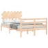 Estructura de cama con cabecero madera maciza 120x200