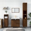 Set de muebles baño 3 pzas madera contrachapada roble marrón