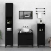 Set de muebles de baño 3 piezas madera contrachapada negro