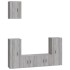 Set de muebles para TV 5 pzas madera contrachapada gris