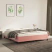 Estructura de cama de terciopelo rosa 160x200 cm