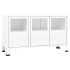 Aparador industrial de metal y vidrio blanco 105x35x62