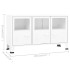 Aparador industrial de metal y vidrio blanco 105x35x62