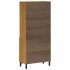 Aparador alto con puertas vidrio FLAM madera pino 80x40x180