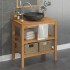 Mueble tocador madera teca maciza con lavabo de mármol