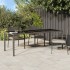 Mesa de jardín de vidrio templado ratán PE gris 250x100x75