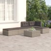 Set de muebles de jardín 5 pzas y cojines ratán sintético gris