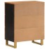 Mueble auxiliar madera maciza mango marrón/negro 60x33,5x75