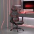 Silla gaming masaje reposapiés cuero sintético negro rojo