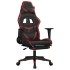 Silla gaming masaje reposapiés cuero sintético negro rojo