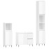 Set muebles de baño 3 piezas madera contrachapada blanco