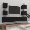 Set de muebles para TV 6 piezas madera contrachapada negro