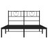 Estructura de cama con cabecero metal negro 120x190