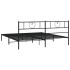 Estructura de cama con cabecero metal negro 193x203