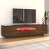 Mueble de TV con luces LED marrón roble 160x35x40