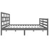 Estructura de cama doble madera maciza gris 135x190