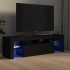 Mueble de TV con luces LED negro 140x36,5x40