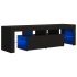 Mueble de TV con luces LED negro 140x36,5x40