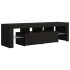 Mueble de TV con luces LED negro 140x36,5x40