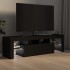 Mueble de TV con luces LED negro 140x36,5x40