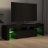 Mueble de TV con luces LED negro 140x36,5x40