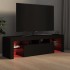 Mueble de TV con luces LED negro 140x36,5x40