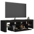 Mueble de TV con luces LED negro 140x36,5x40