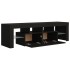 Mueble de TV con luces LED negro 140x36,5x40