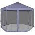 Carpa desplegable hexagonal 6 paredes blanco crema