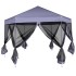 Carpa desplegable hexagonal 6 paredes blanco crema